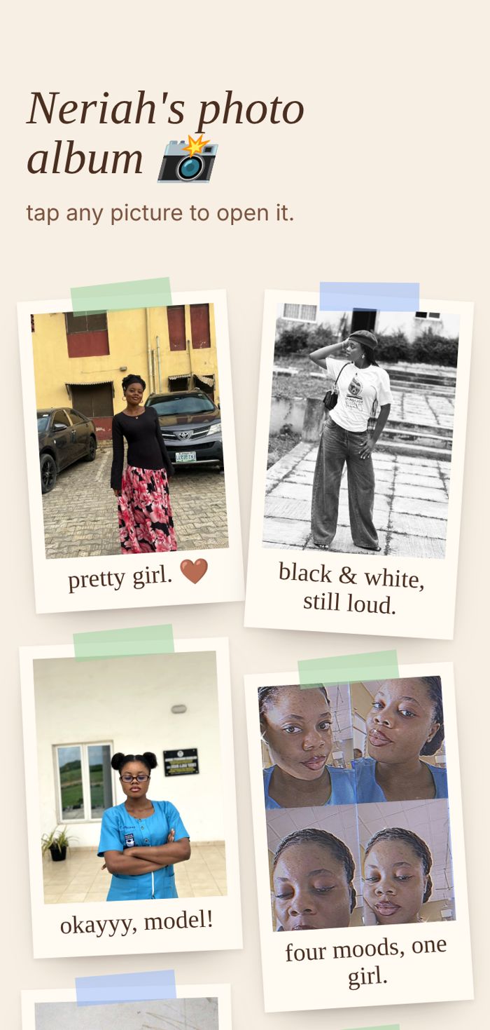 Polaroid-style photo album