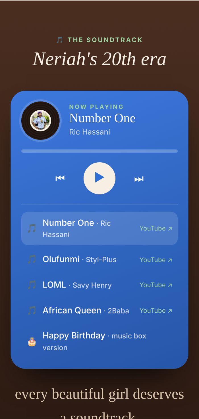 Music player with her favourite songs